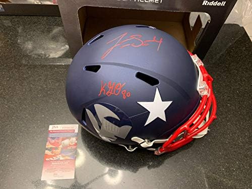 Jarrett Stidham Gunner Olszewski potpisao FS AMP New England Patriots Helmet JSA-autograme NFL Helmets