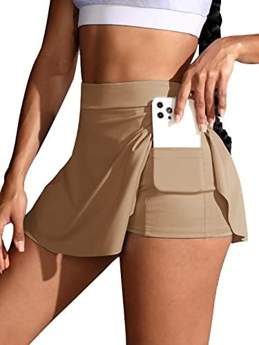 JANEWPOLE1 ženski višak struka proreza atletic skrots teniska suknja s džepovima Golf trčanje
